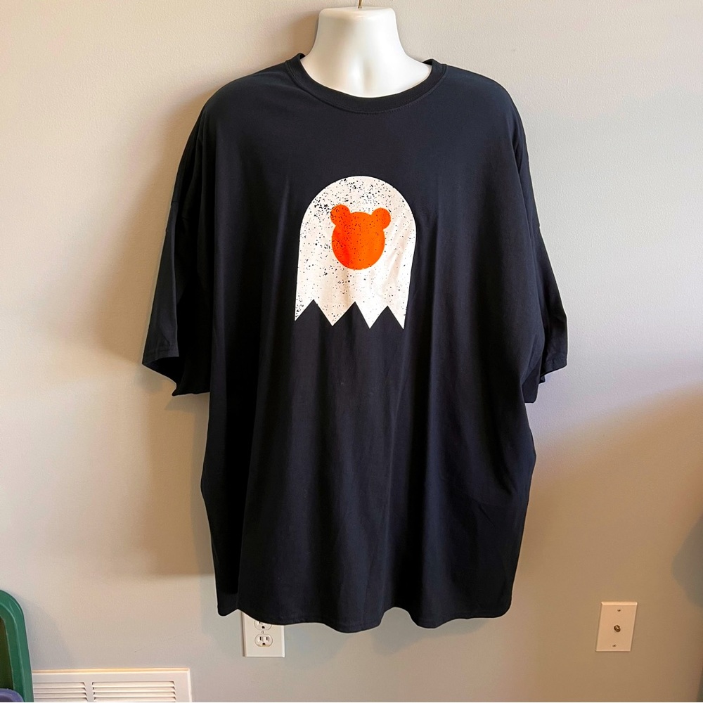 Gildan Ultra Cotton Bark Tees 5XL Black Graphic Ghost Short Sleeve T-Shirt